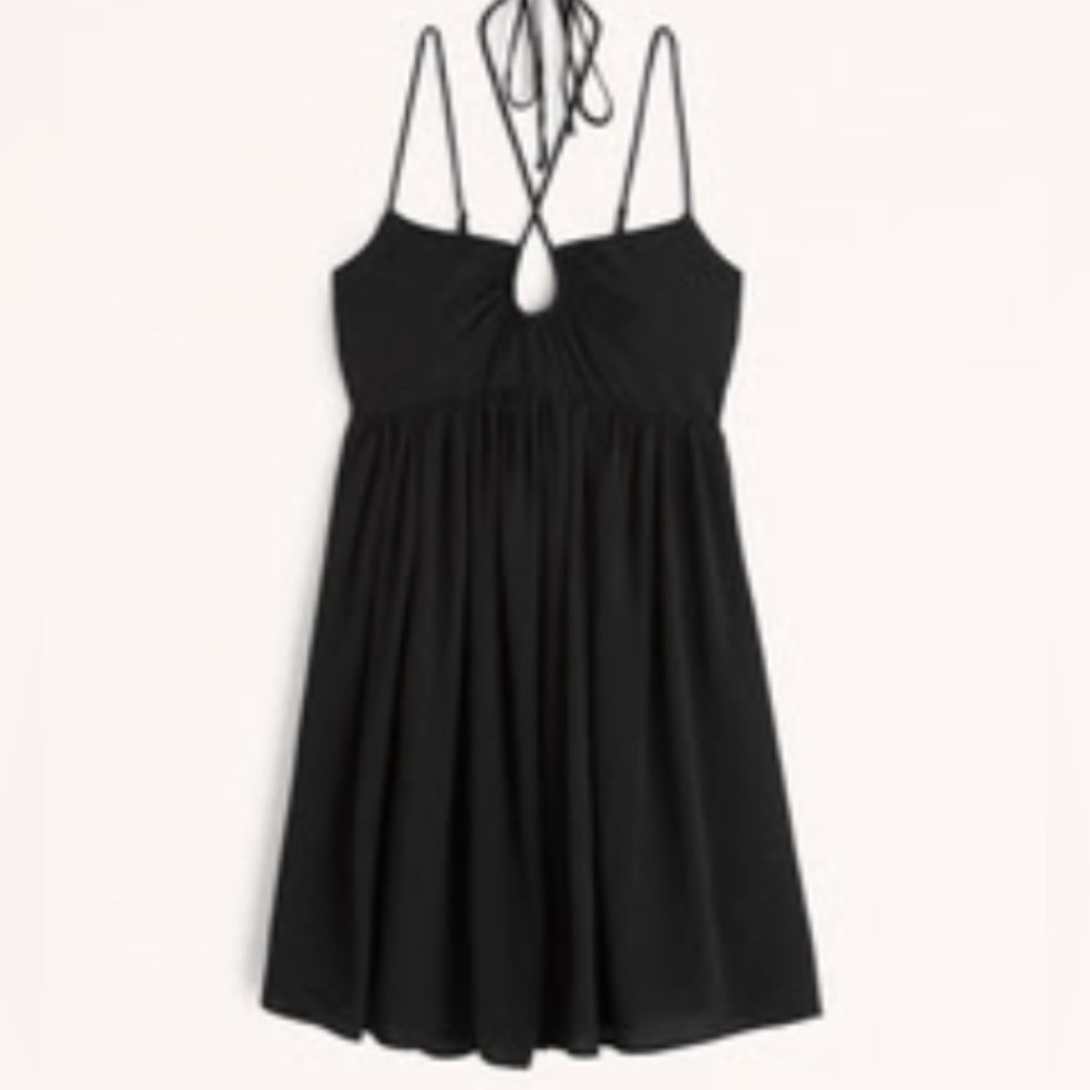 Abercrombie & Fitch Strappy Flirty Mini Dress in Black